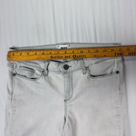 Paige Verdugo Ultra Skinny Jeans Size 29 Light Gray Metallic Coated Leg Stretch - Picture 13 of 16